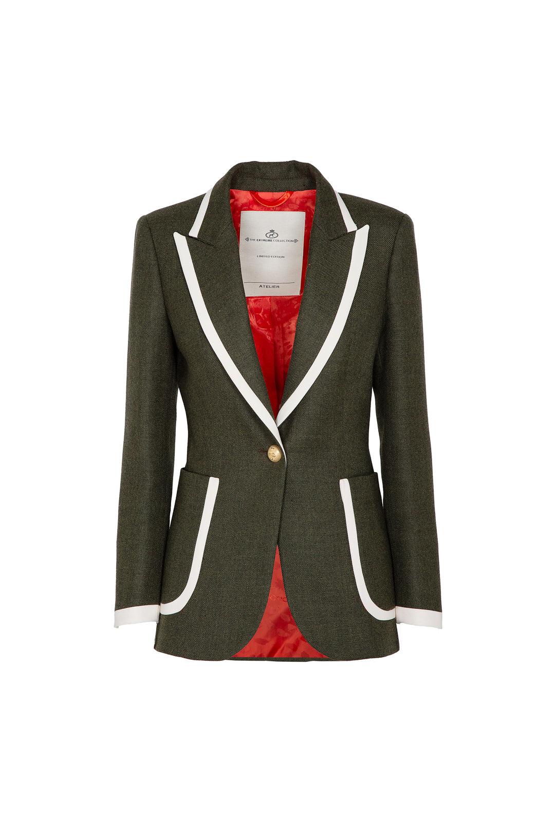 LAURENT GREEN ONE BUTTON BLAZER