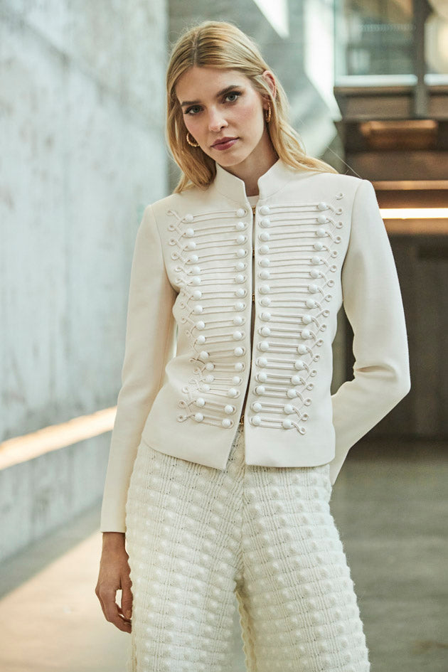 GAUTIER CREAM SOUTACHE BLAZER