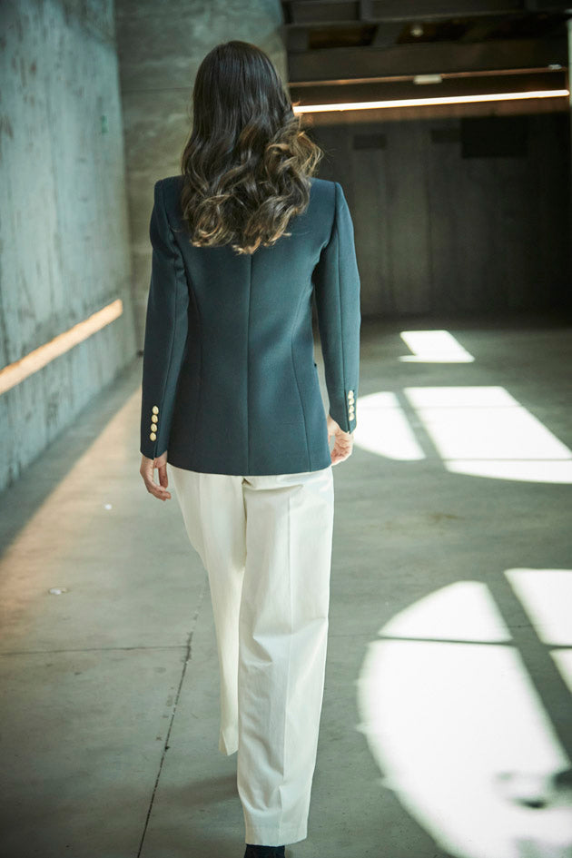 BENEDETTA NAVY BLAZER WITH PLASTO POCKETS