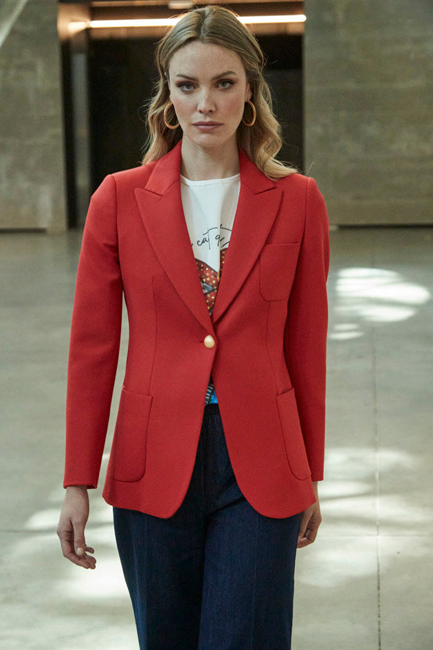 BLAZER BENEDETTA RED PLASTON POCKETS