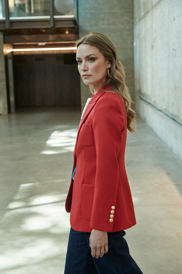 BLAZER BENEDETTA RED PLASTON POCKETS