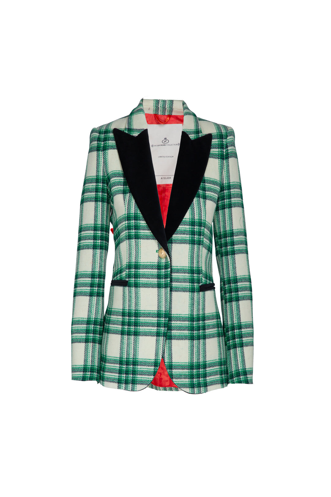 GIULIA GREEN CHECKED BLAZER