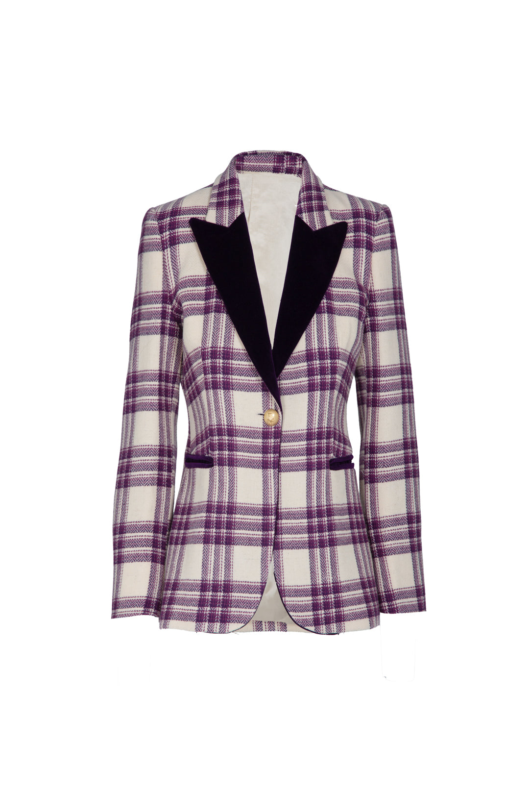 GIULIA PURPLE CHECKED BLAZER