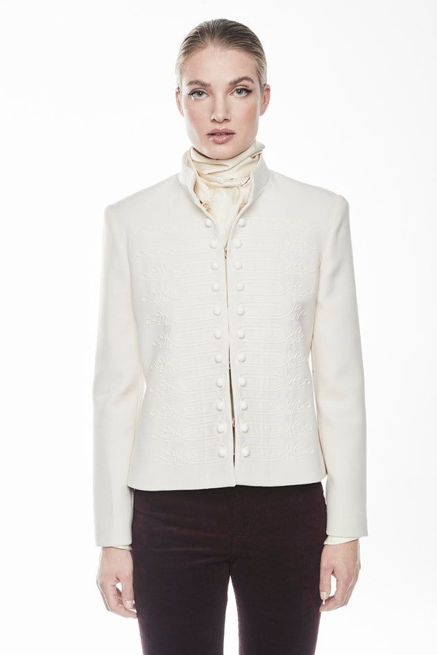 EMBROIDERED BLAZER WITH WHITE BUTTONS BIANCA