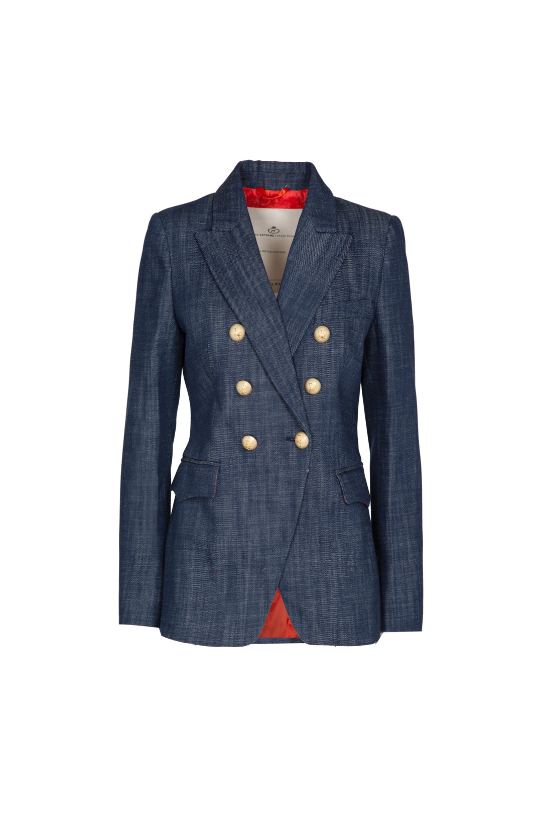 PIETRO DOUBLE-BREASTED DENIM BLAZER
