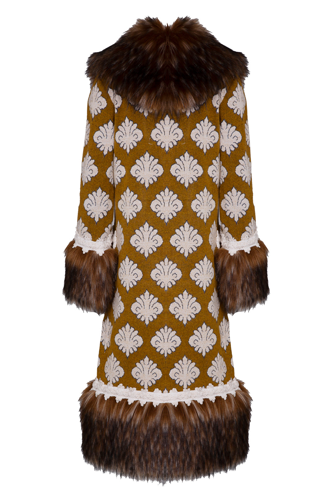 OLIVE OCHRE LONG ALPACA COAT