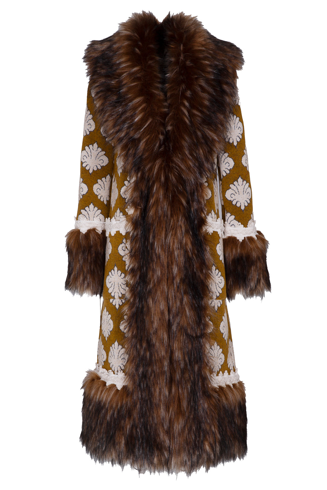 OLIVE OCHRE LONG ALPACA COAT