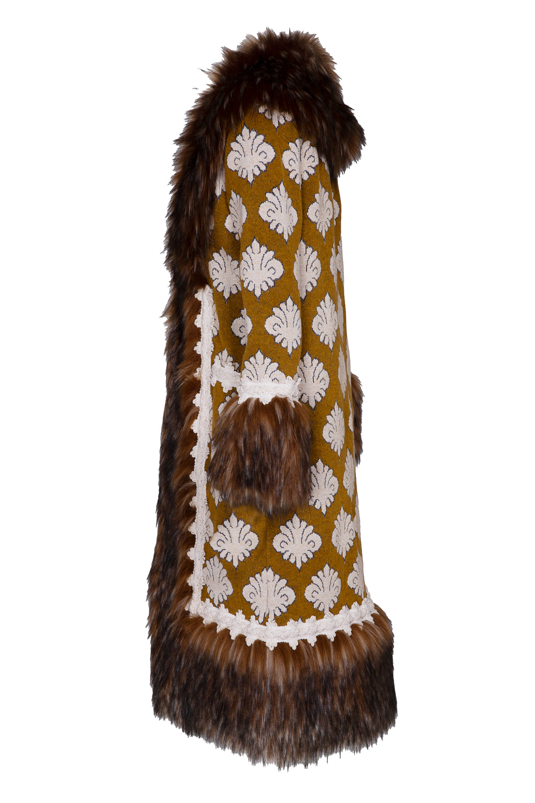 OLIVE OCHRE LONG ALPACA COAT