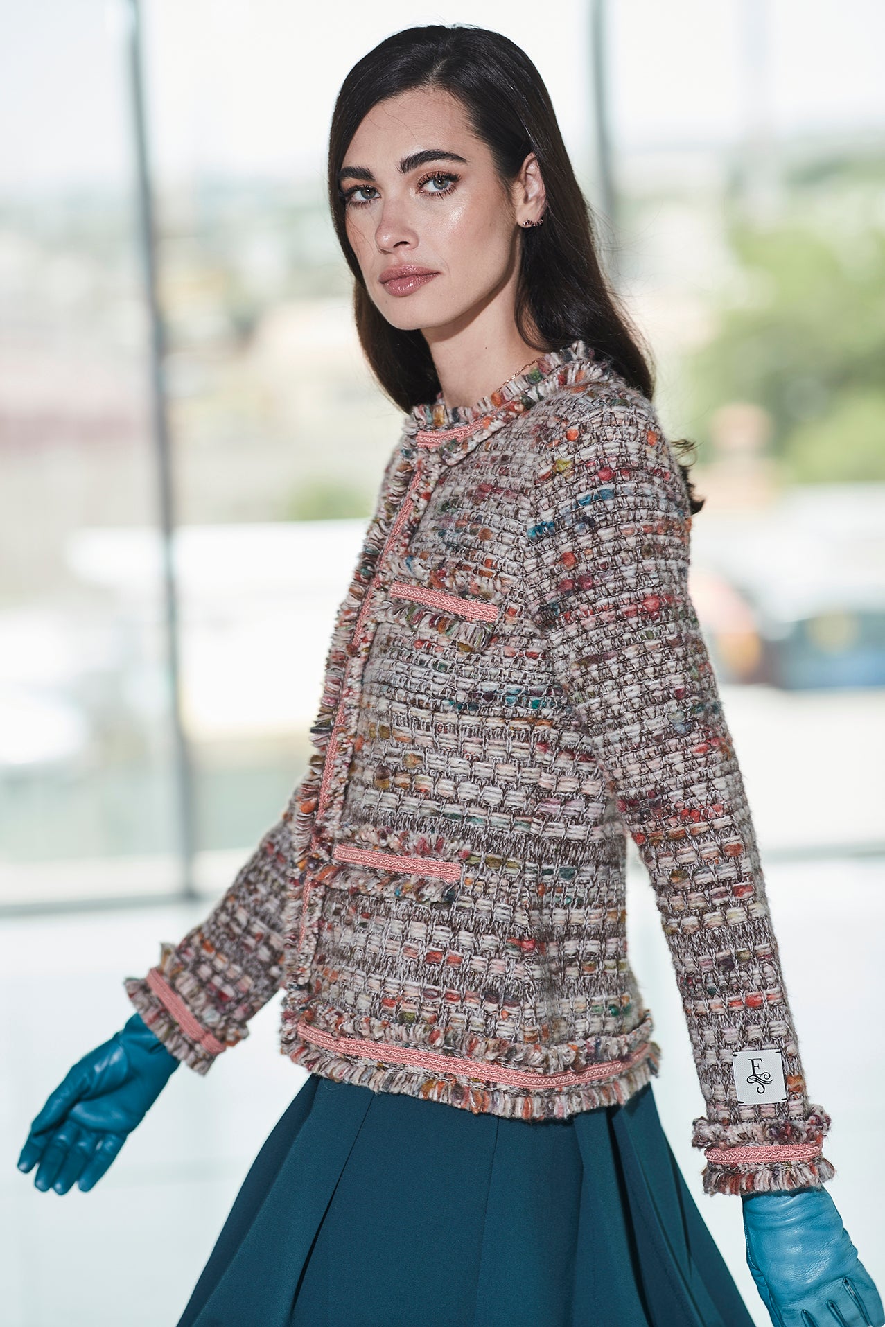 BROWN TWEED SHORT JACKET LILOU