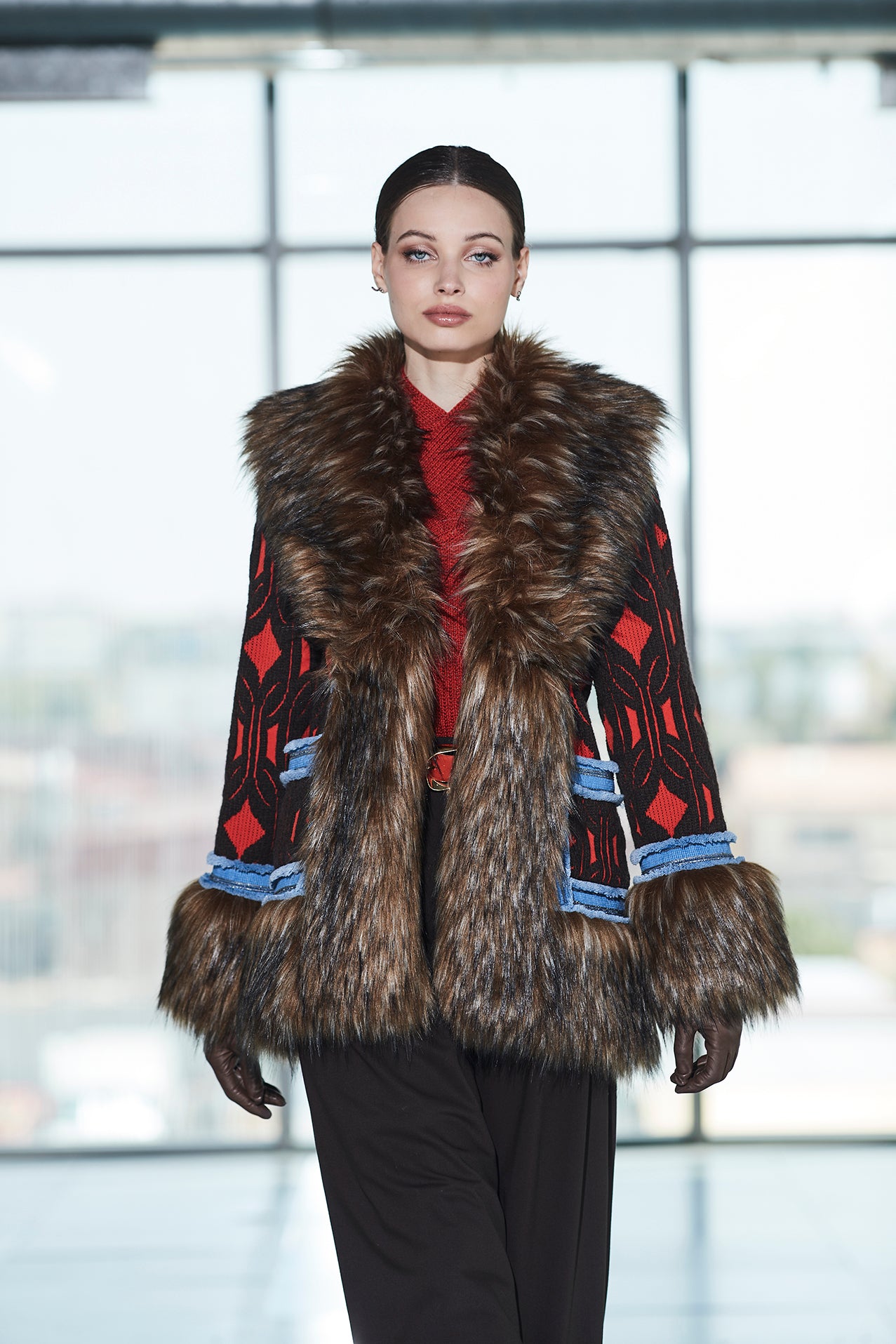 ARMAND SHORT BROWN ALPACA COAT