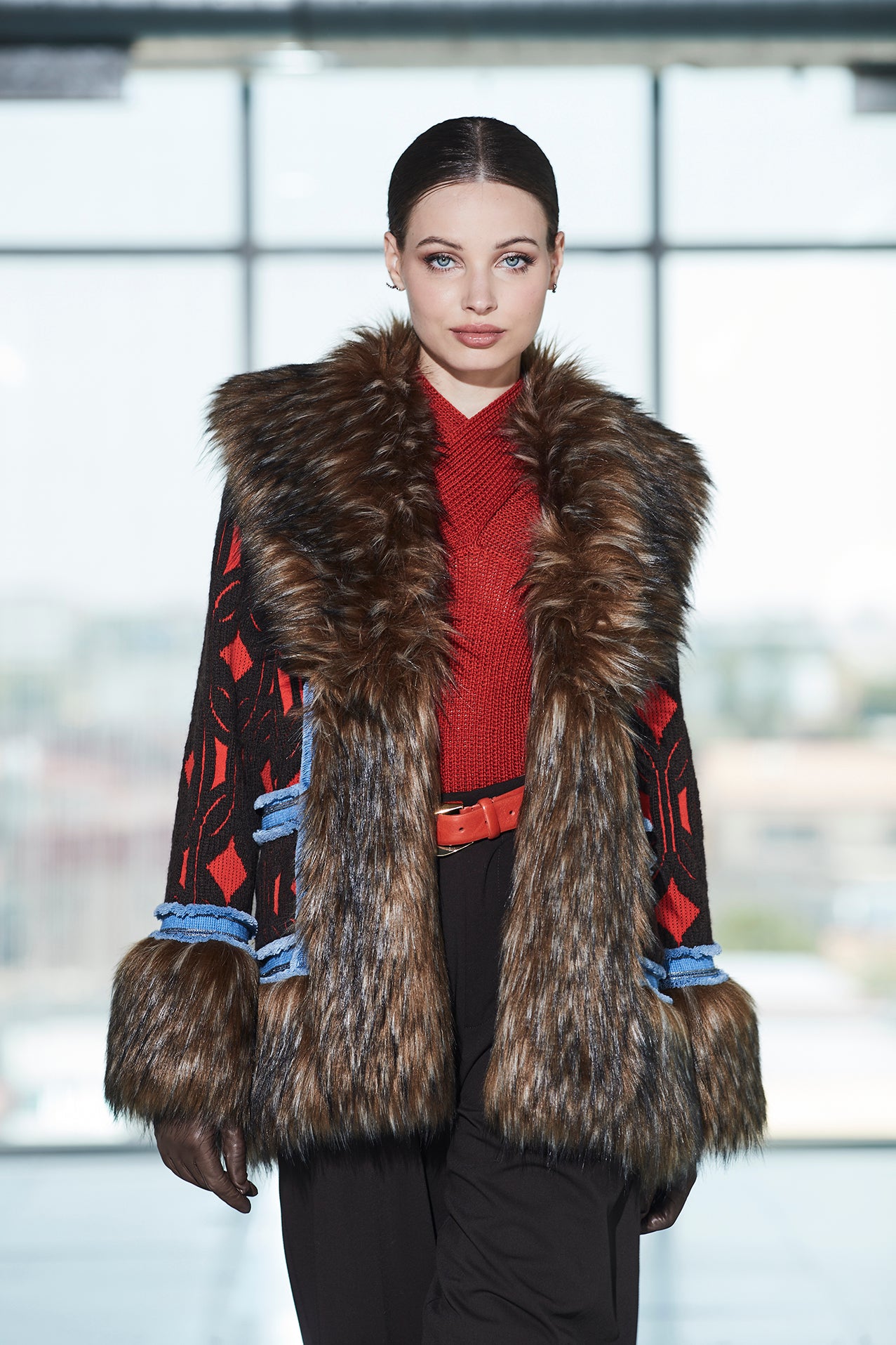 ARMAND SHORT BROWN ALPACA COAT
