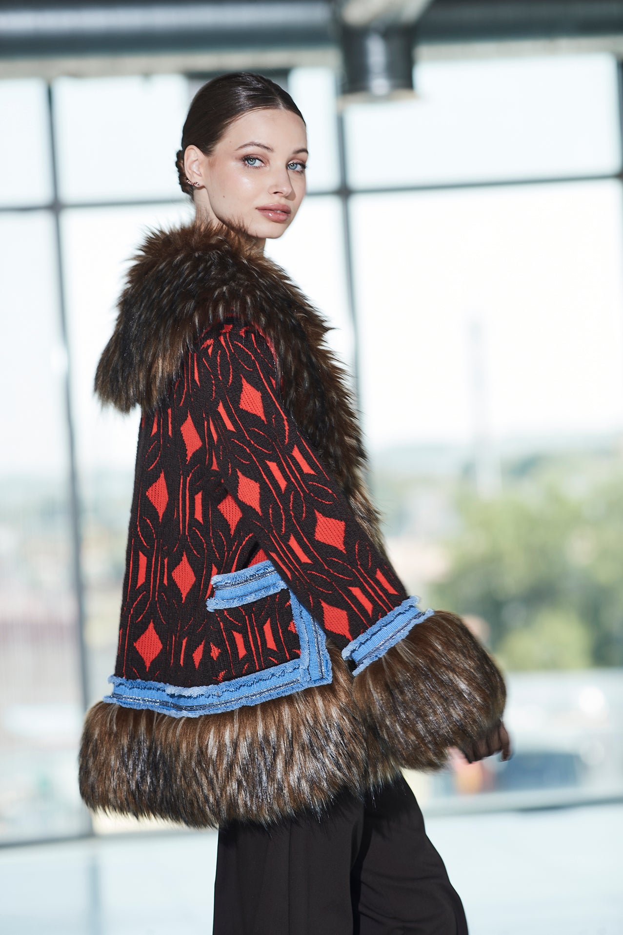 ARMAND SHORT BROWN ALPACA COAT