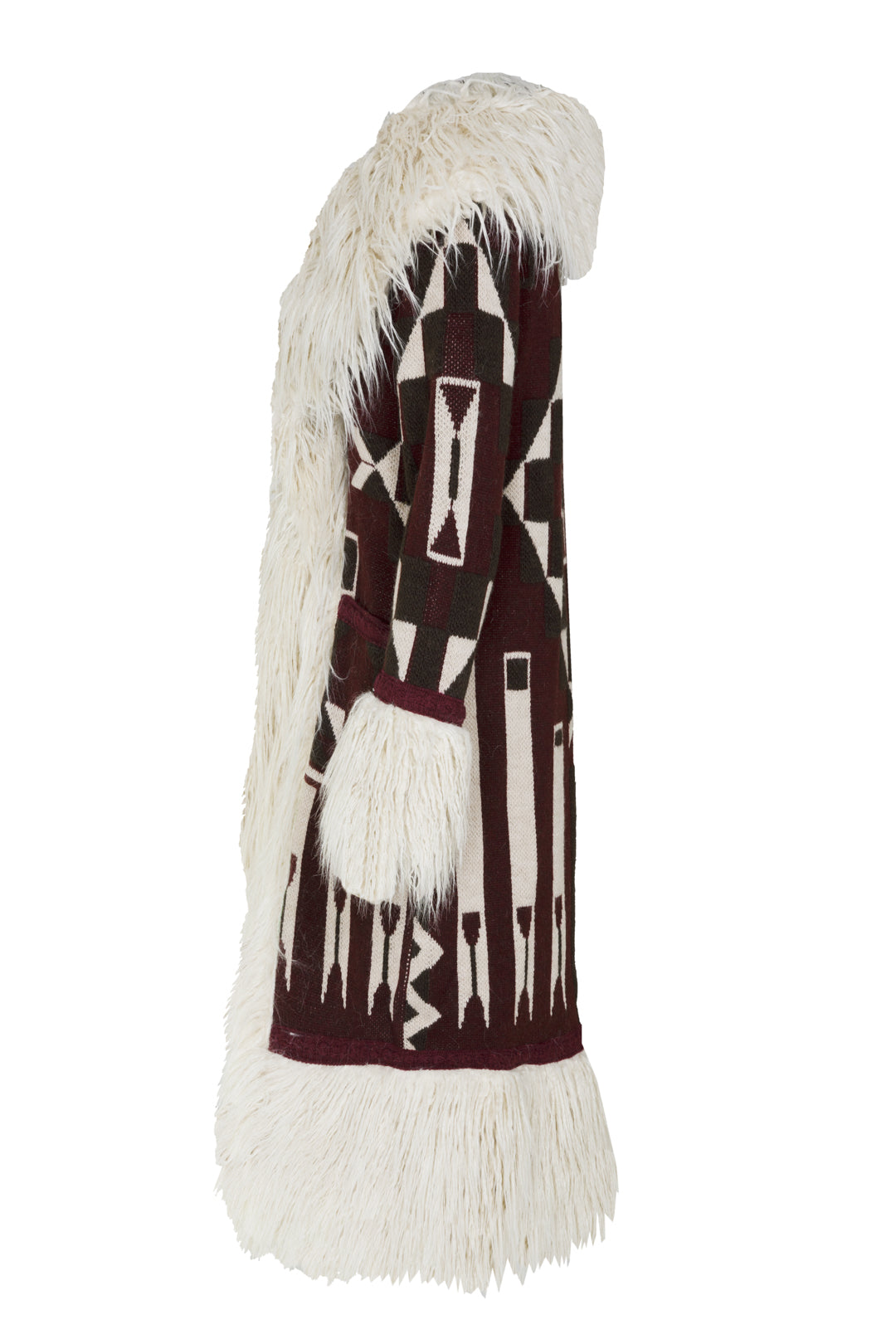 ODETA LONG BURGUNDY ALPACA COAT