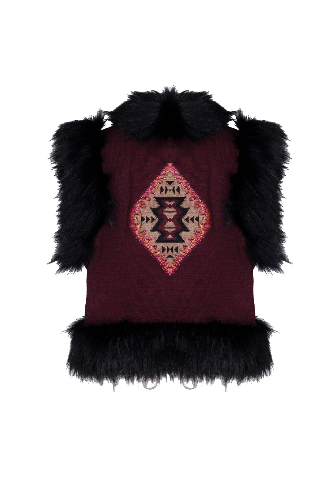 FLEUR BURGUNDY JACQUARD VEST