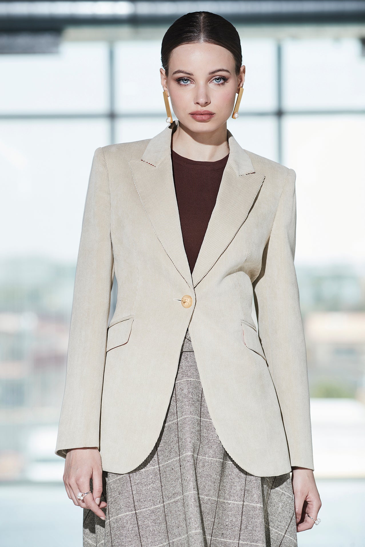 CASILDA 05 SAND CORDUROY BLAZER