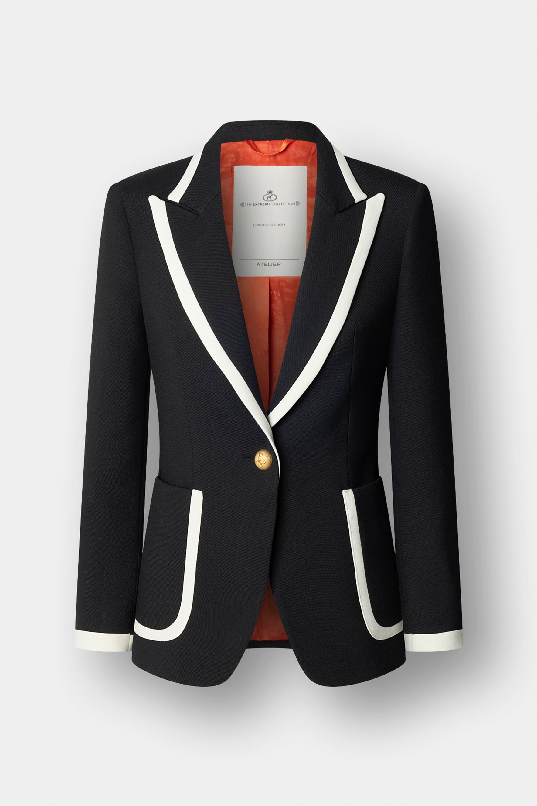 Laurent Black Blazer with Contrast Piping - Limited Edition