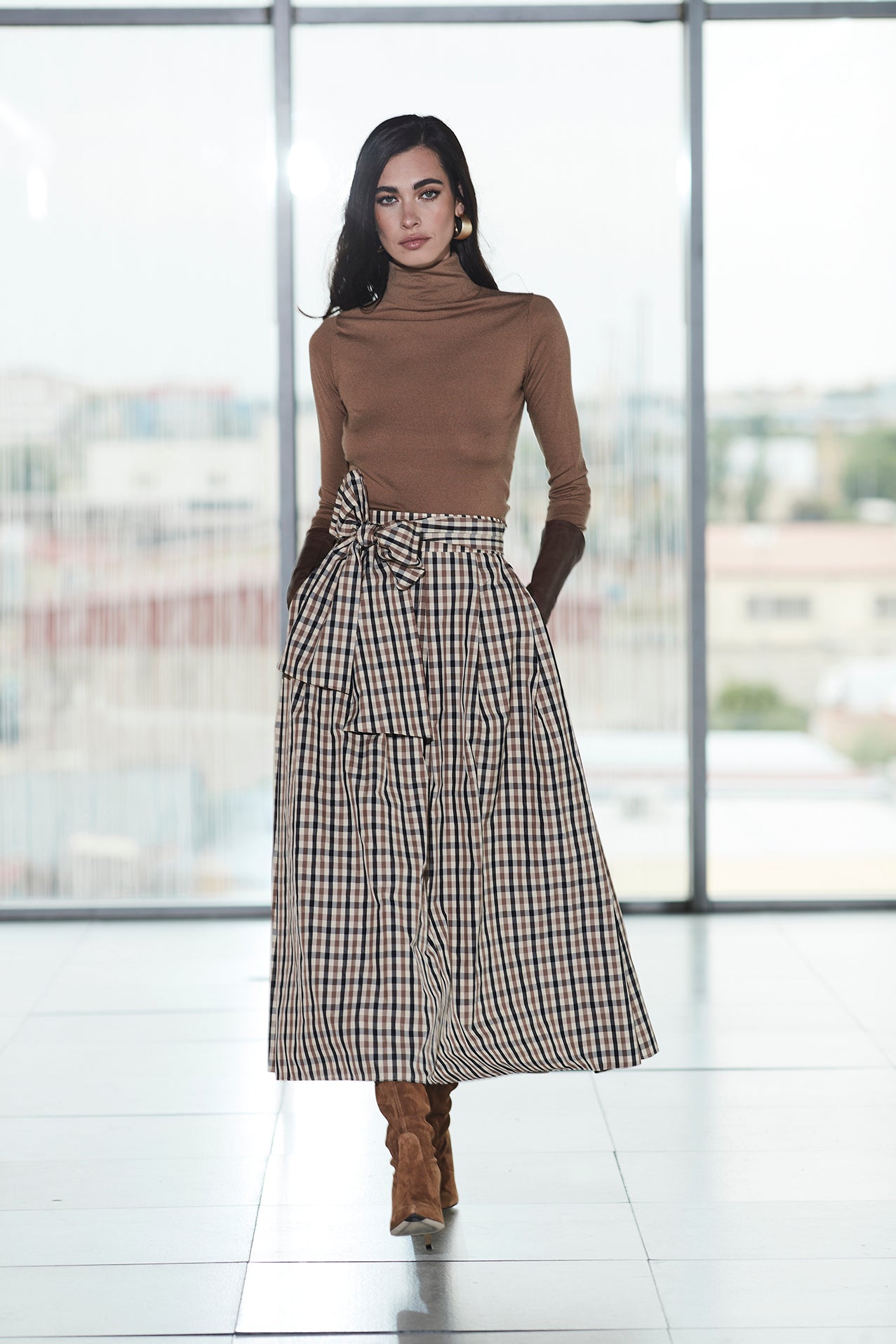 FALDA MIDI CUADRO VICHY THOMASINA