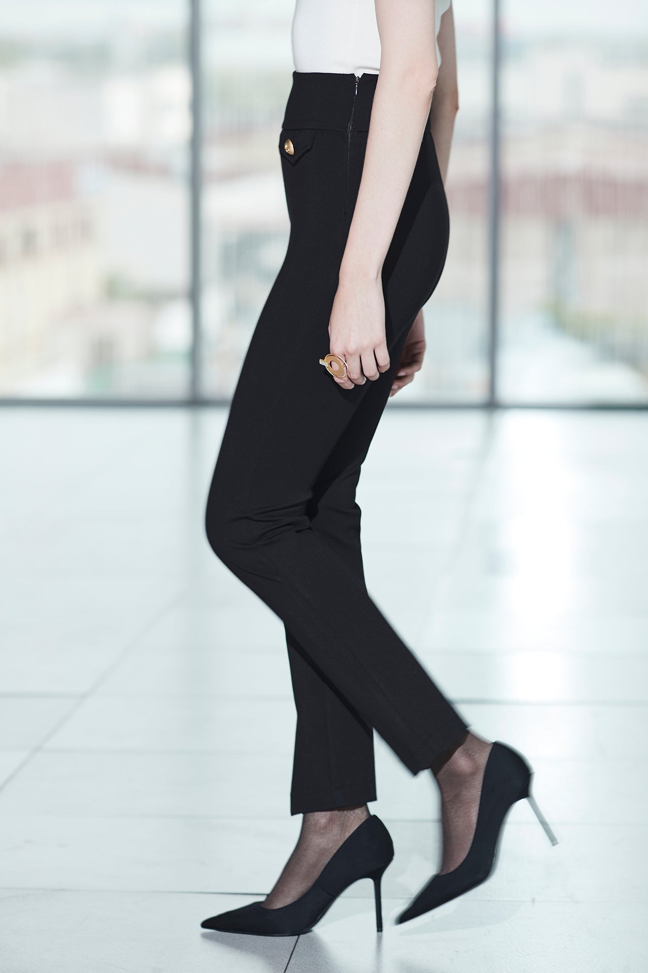 ROMA AZABACHE PANTS WITH SLITS 
