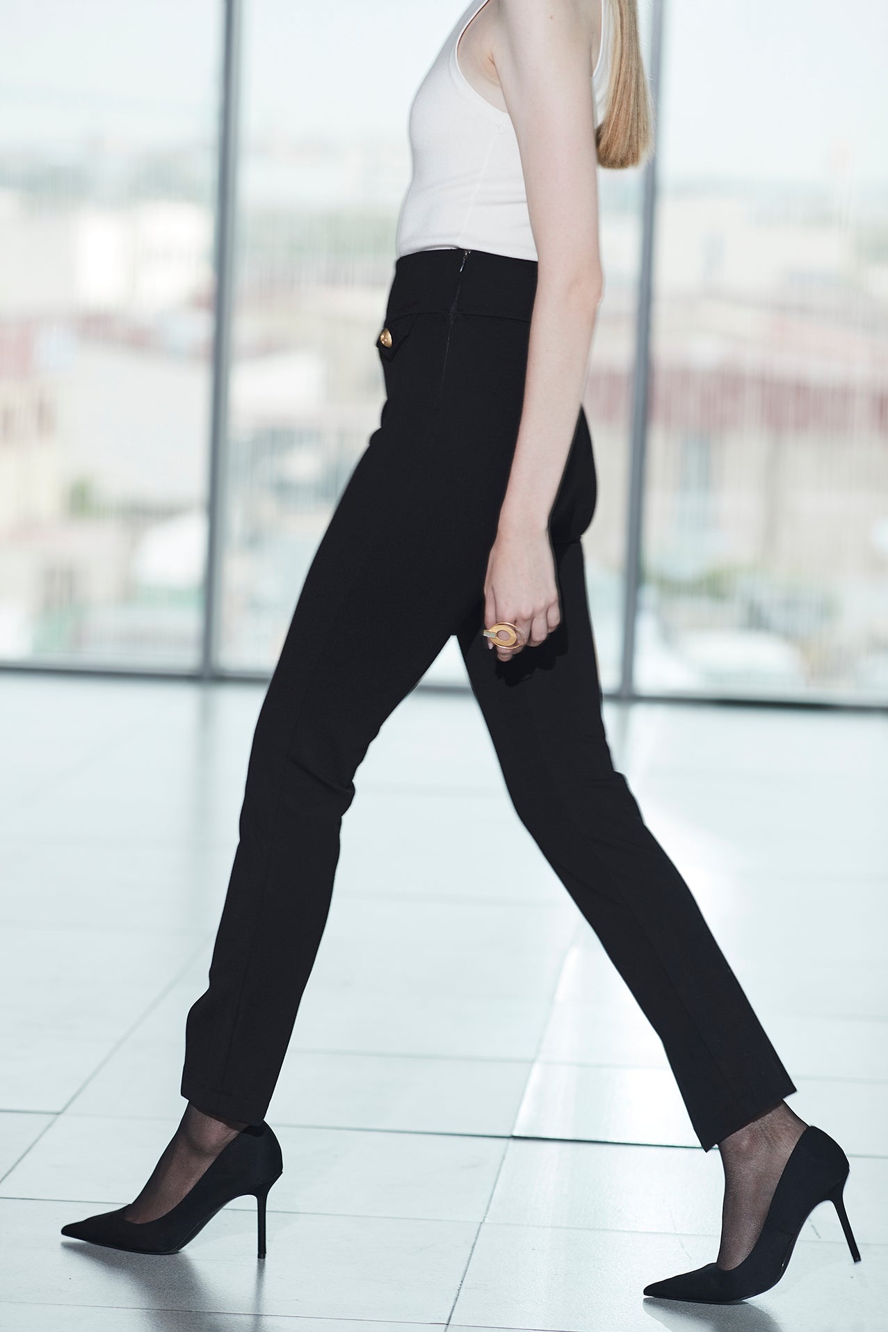 ROMA AZABACHE PANTS WITH SLITS 