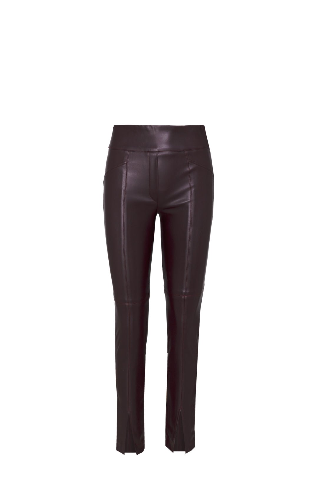 BERENICE BURGUNDY FAUX LEATHER TROUSERS - THE EXTREME COLLECTION