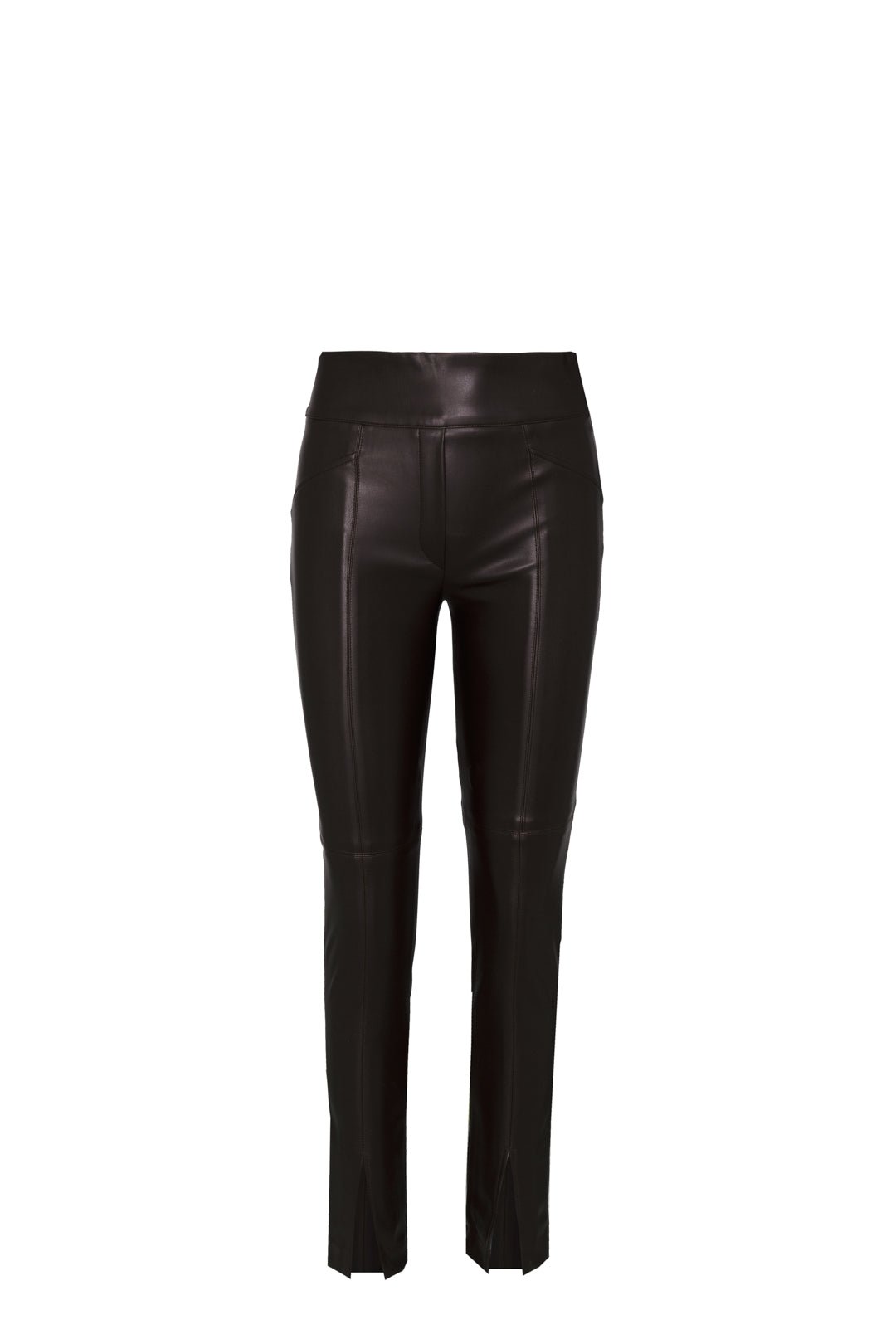 BERENICE MOKA FAUX LEATHER TROUSERS - THE EXTREME COLLECTION