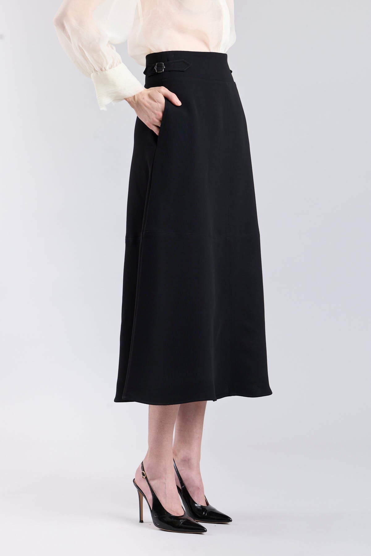 Black A - line Midi Skirt - Limited Edition - THE EXTREME COLLECTION