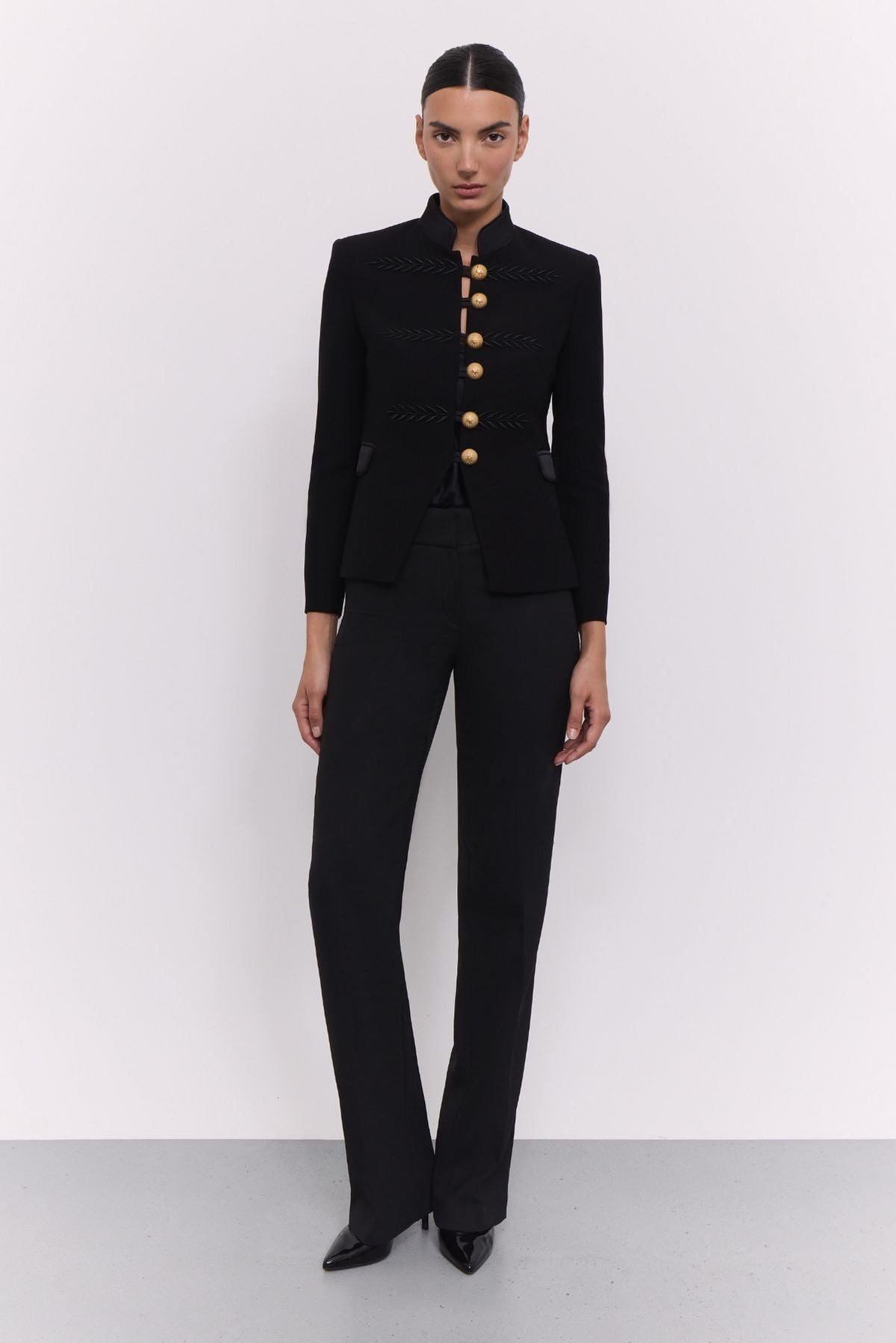 Black Embroidered Military Blazer Renata 01 - Limited Edition - THE EXTREME COLLECTION