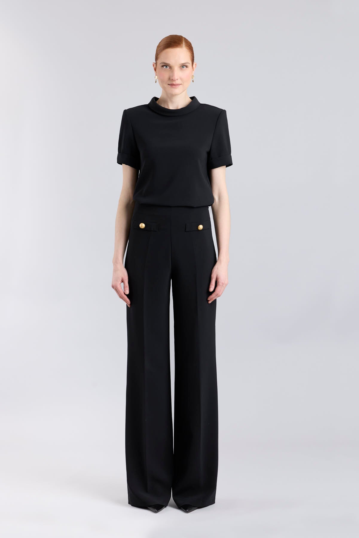 Black Perkins Collar Top - Limited Edition - THE EXTREME COLLECTION