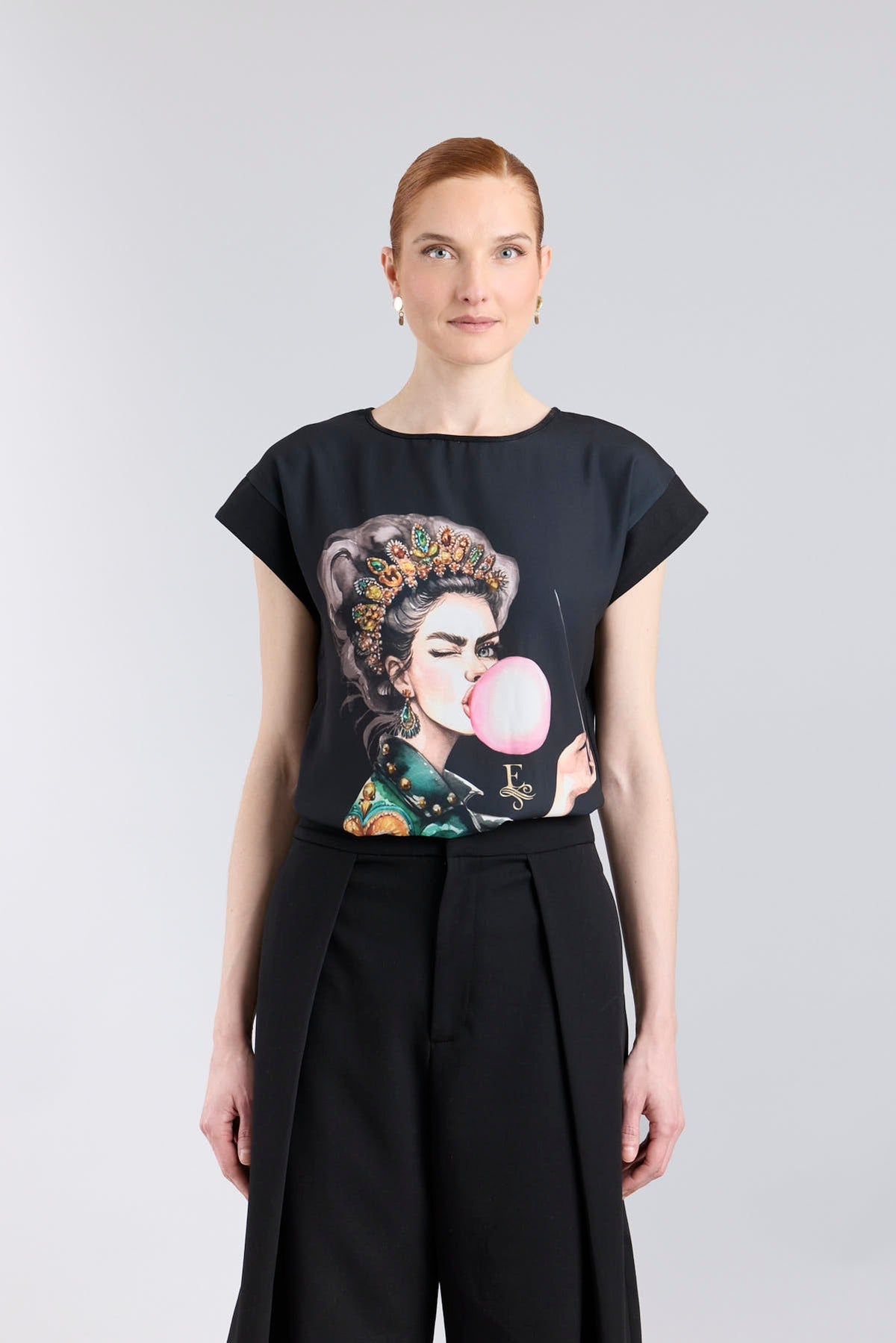 Black Printed T-Shirt Pink Balloon - Limited Edition - THE EXTREME COLLECTION