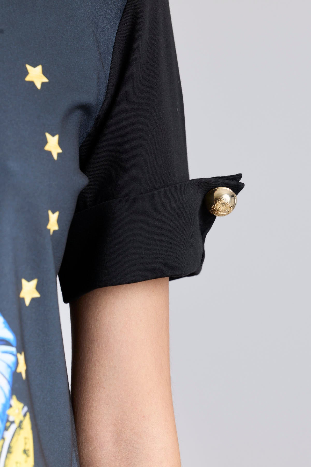 Black T-Shirt with Gold Buttons - Limited Edition - THE EXTREME COLLECTION