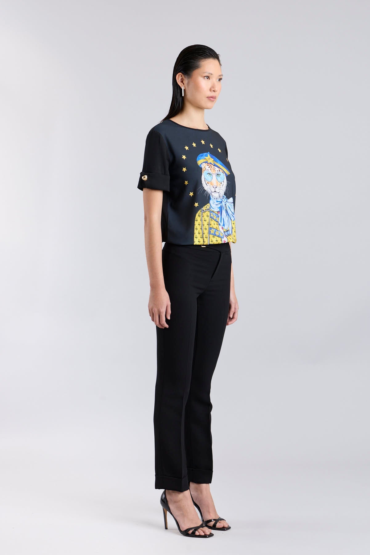 Black T-Shirt with Gold Buttons - Limited Edition - THE EXTREME COLLECTION