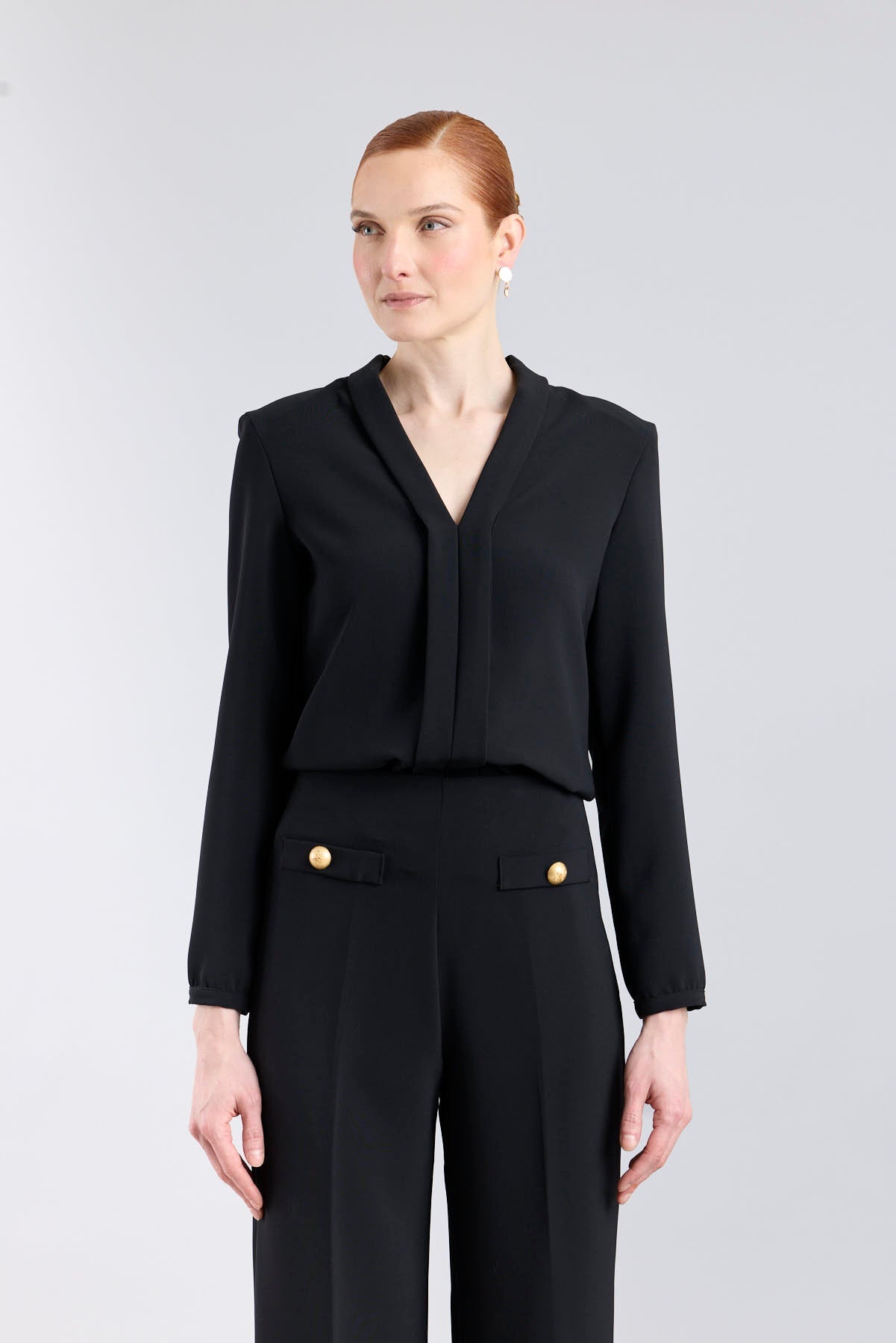 Black Tuxedo Collar Blouse - Limited Edition - THE EXTREME COLLECTION