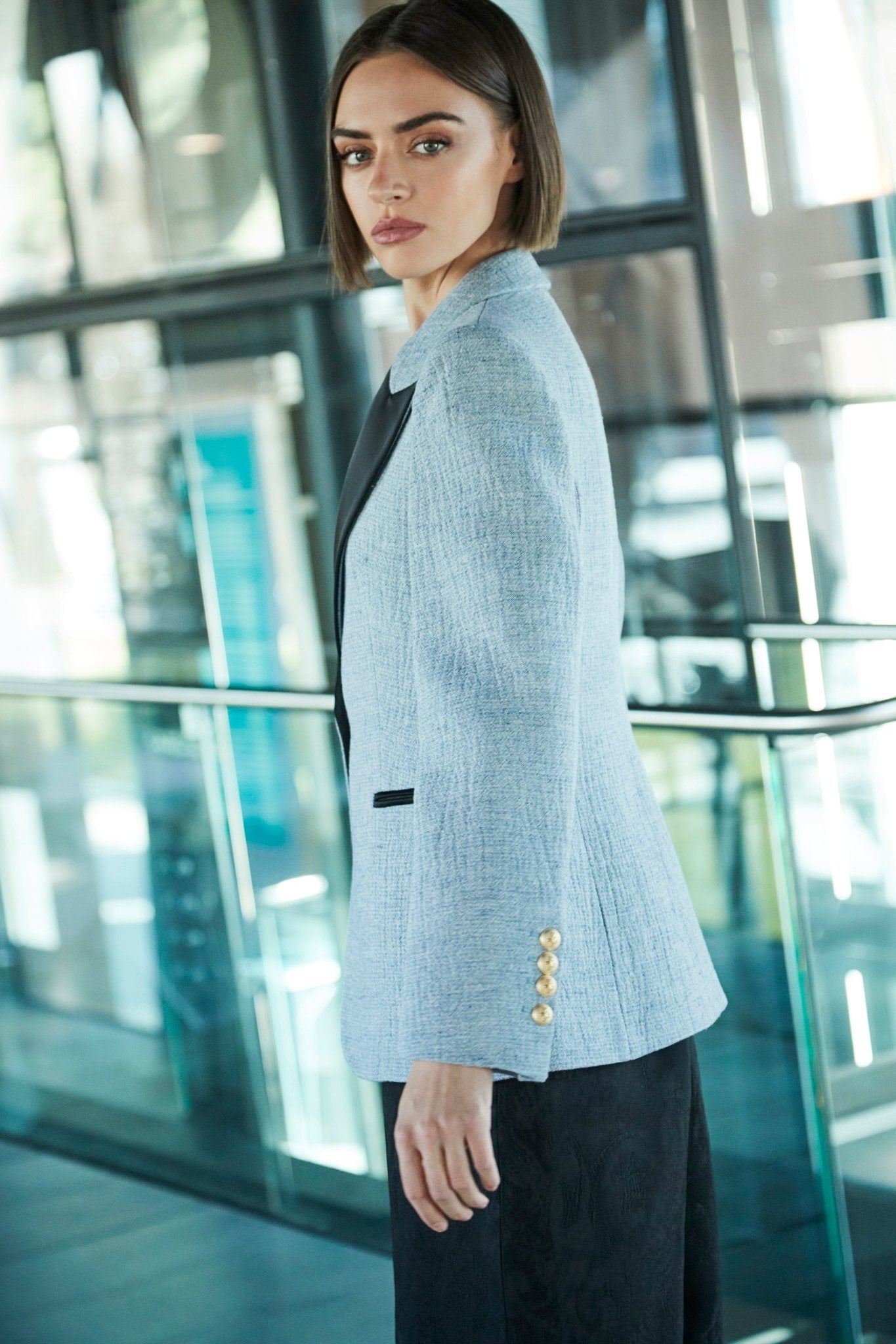 BLAZER AZUL SOLAPA NEGRO CIPRIANI - THE EXTREME COLLECTION