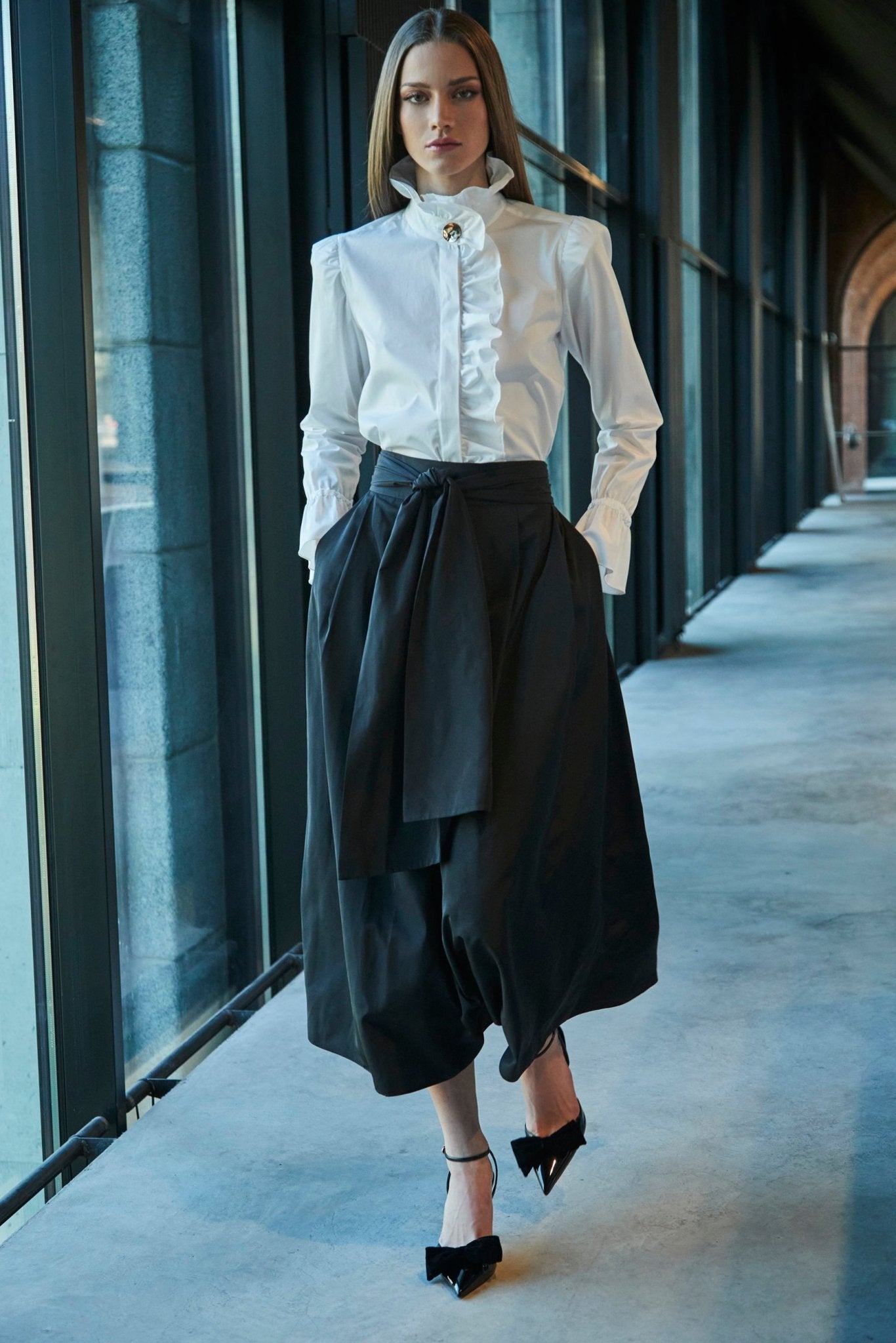 BOHEME WHITE SHIRT WITH RUFFLE - THE EXTREME COLLECTION