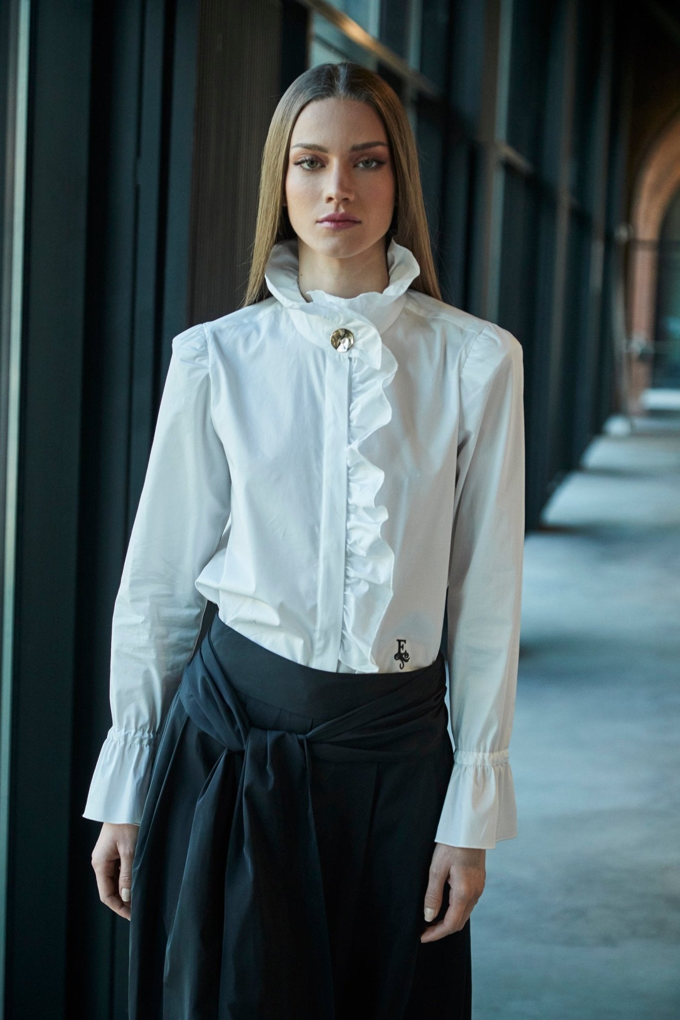 BOHEME WHITE SHIRT WITH RUFFLE - THE EXTREME COLLECTION
