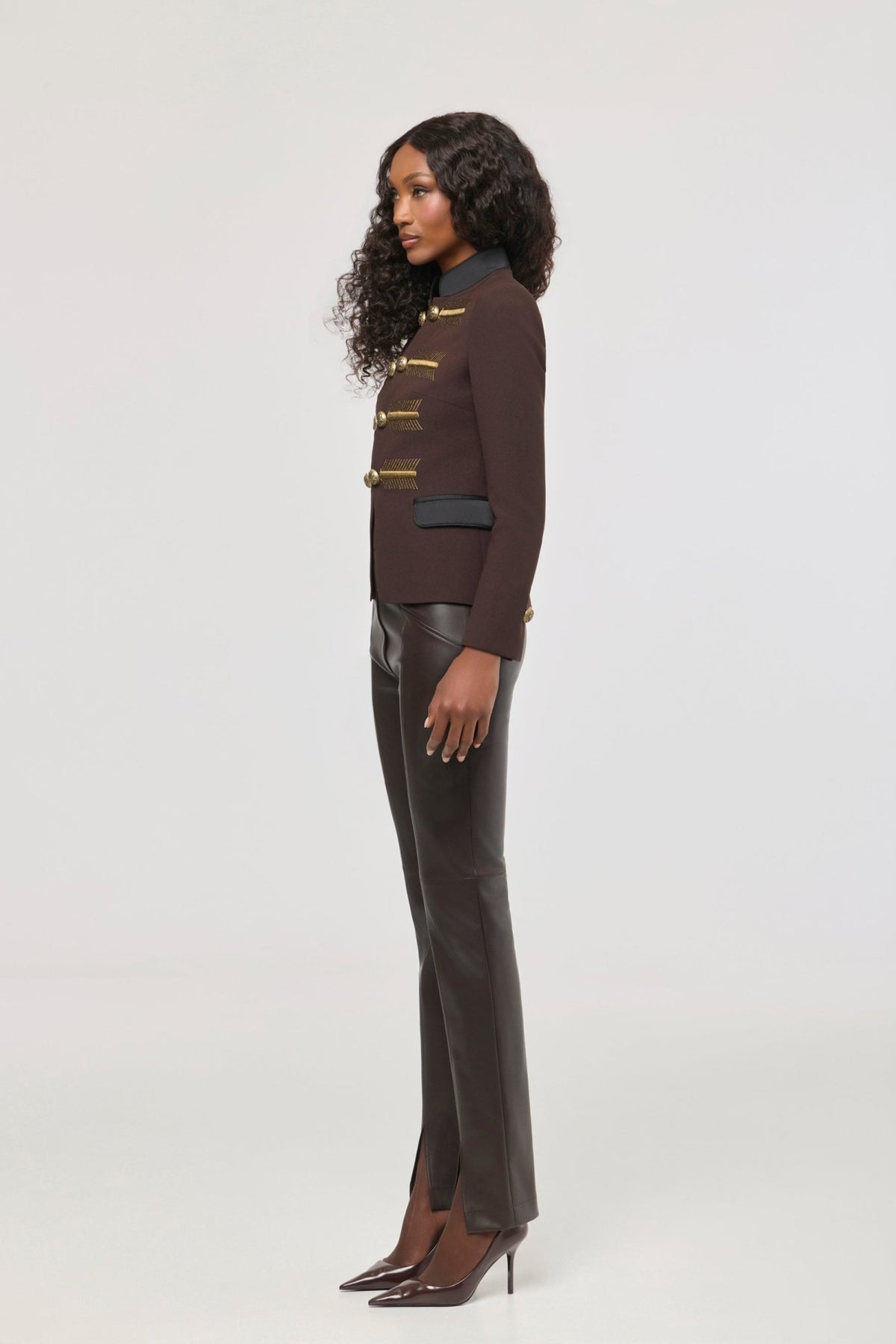 Brown Gold-Embroidered Blazer James Jacket - Limited Edition - THE EXTREME COLLECTION
