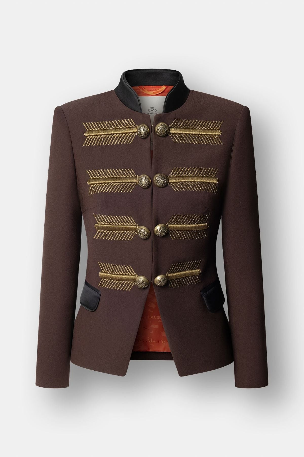Brown Gold-Embroidered Blazer James Jacket - Limited Edition - THE EXTREME COLLECTION