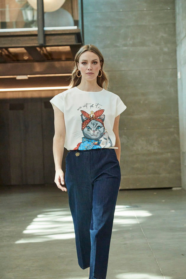 THEODORA CAT T-SHIRT WHITE