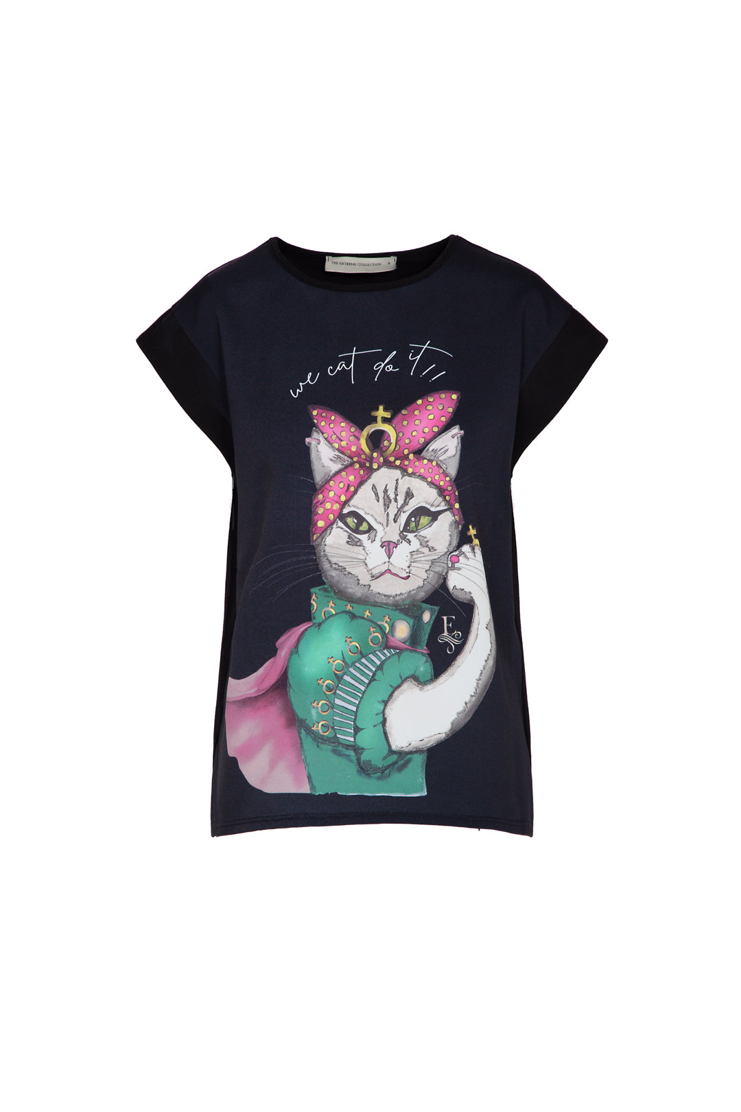 THEODORA CAT T-SHIRT BLACK