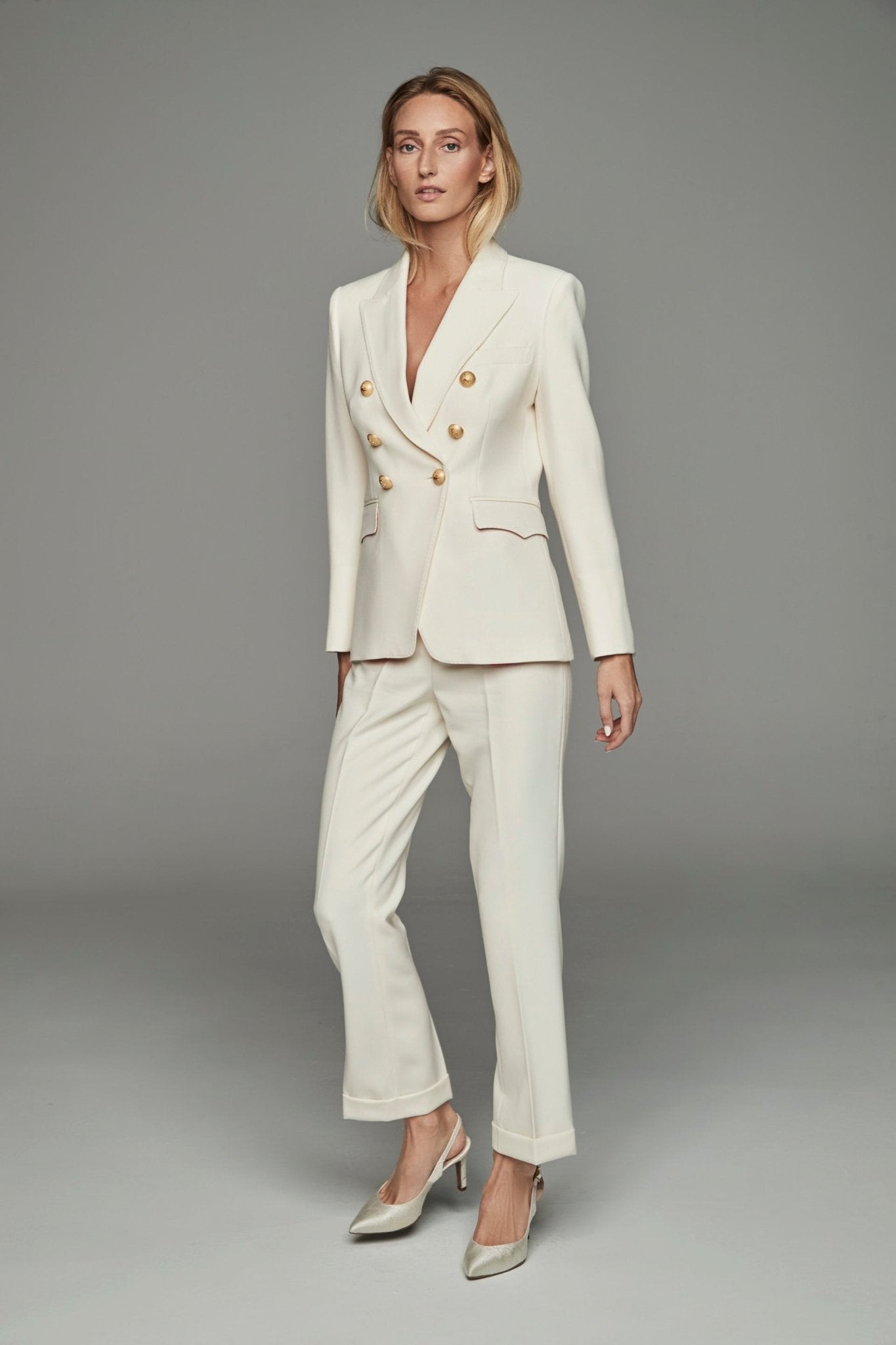 CHLOE OFF - WHITE DOUBLE - BREASTED BLAZER - THE EXTREME COLLECTION