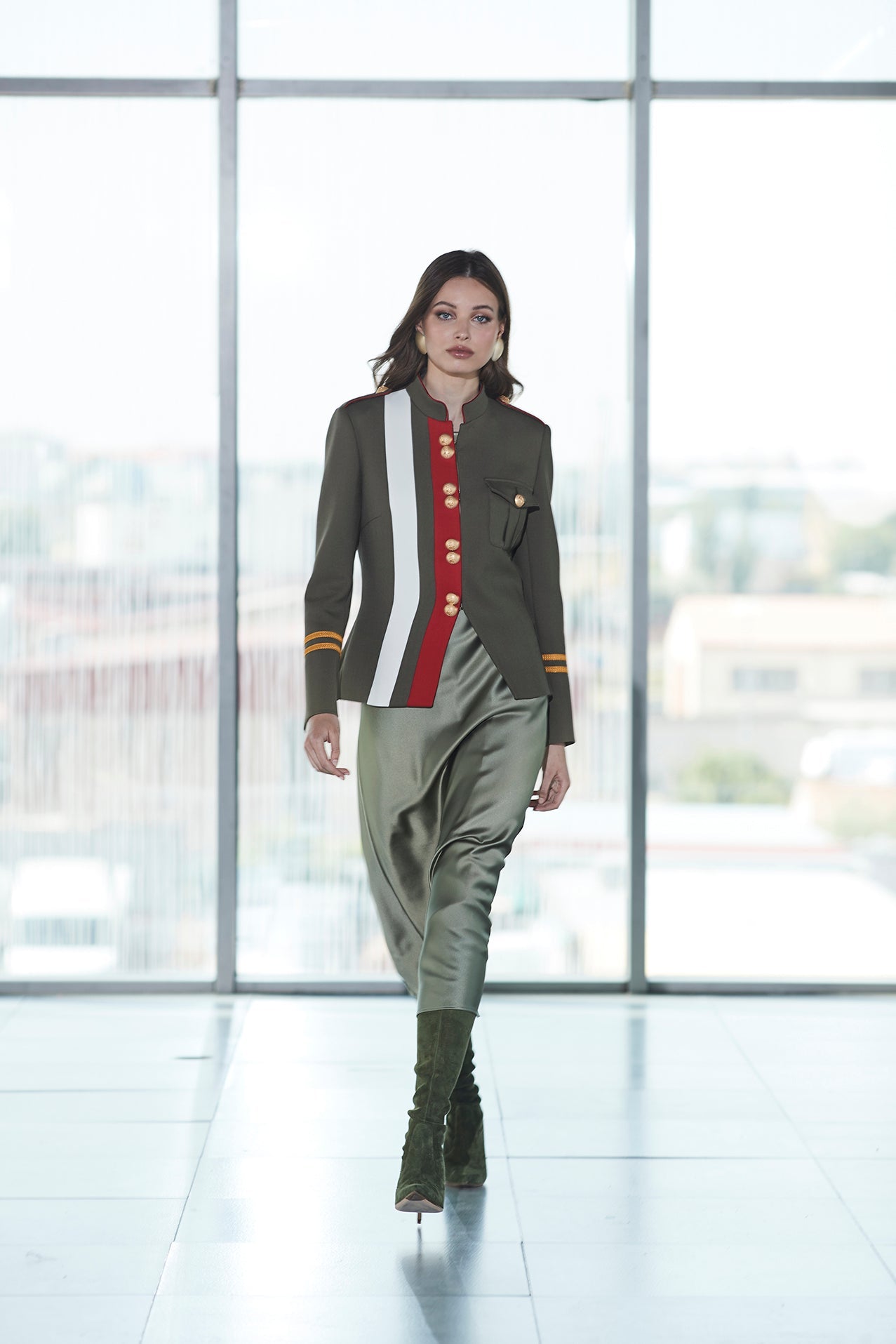 CLAUDIA LONDON GREEN MILITARY BLAZER - THE EXTREME COLLECTION