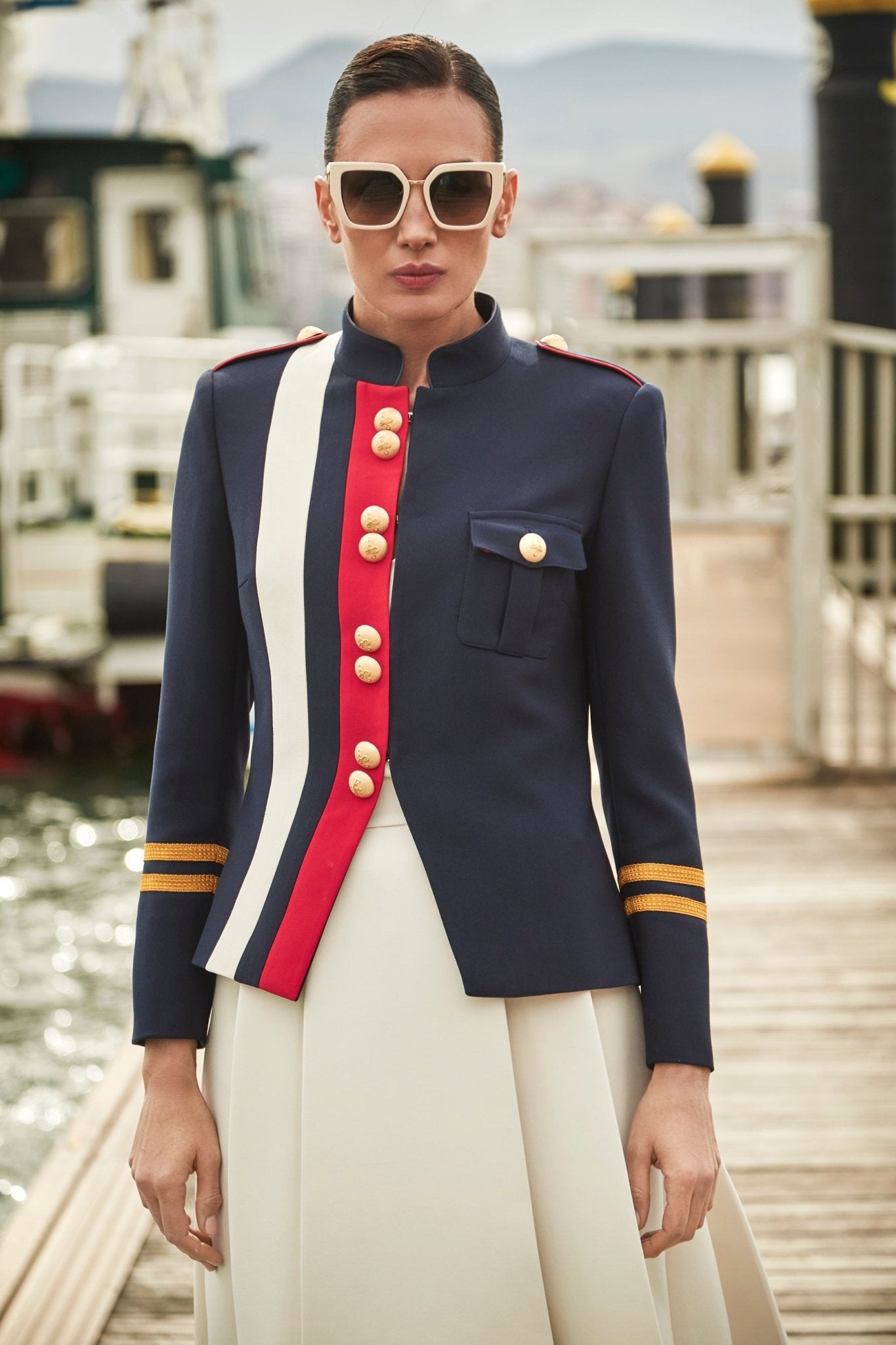CLAUDIA LONDON NAVY MILITARY BLAZER - THE EXTREME COLLECTION