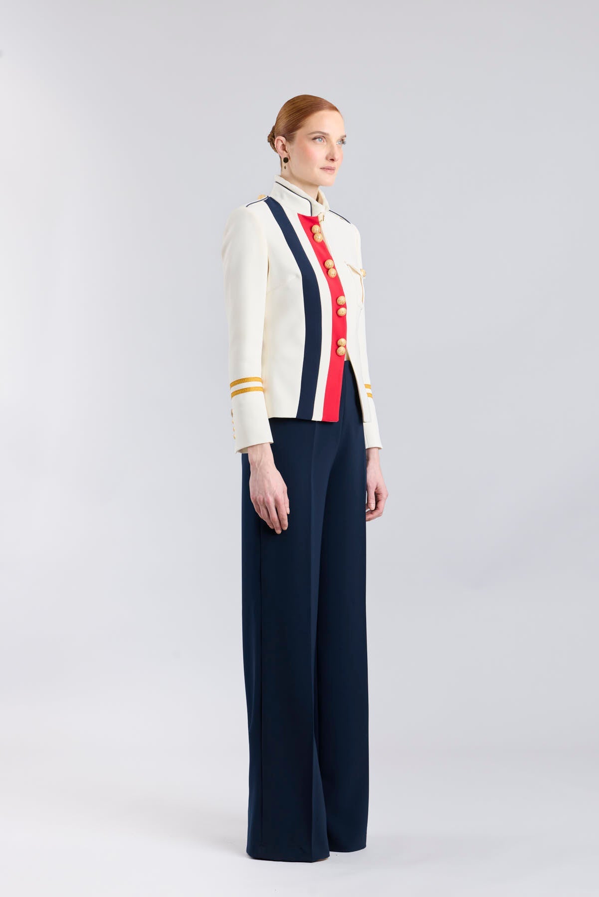 Claudia London White Military Tailored Jacket - Limited Edition - THE EXTREME COLLECTION