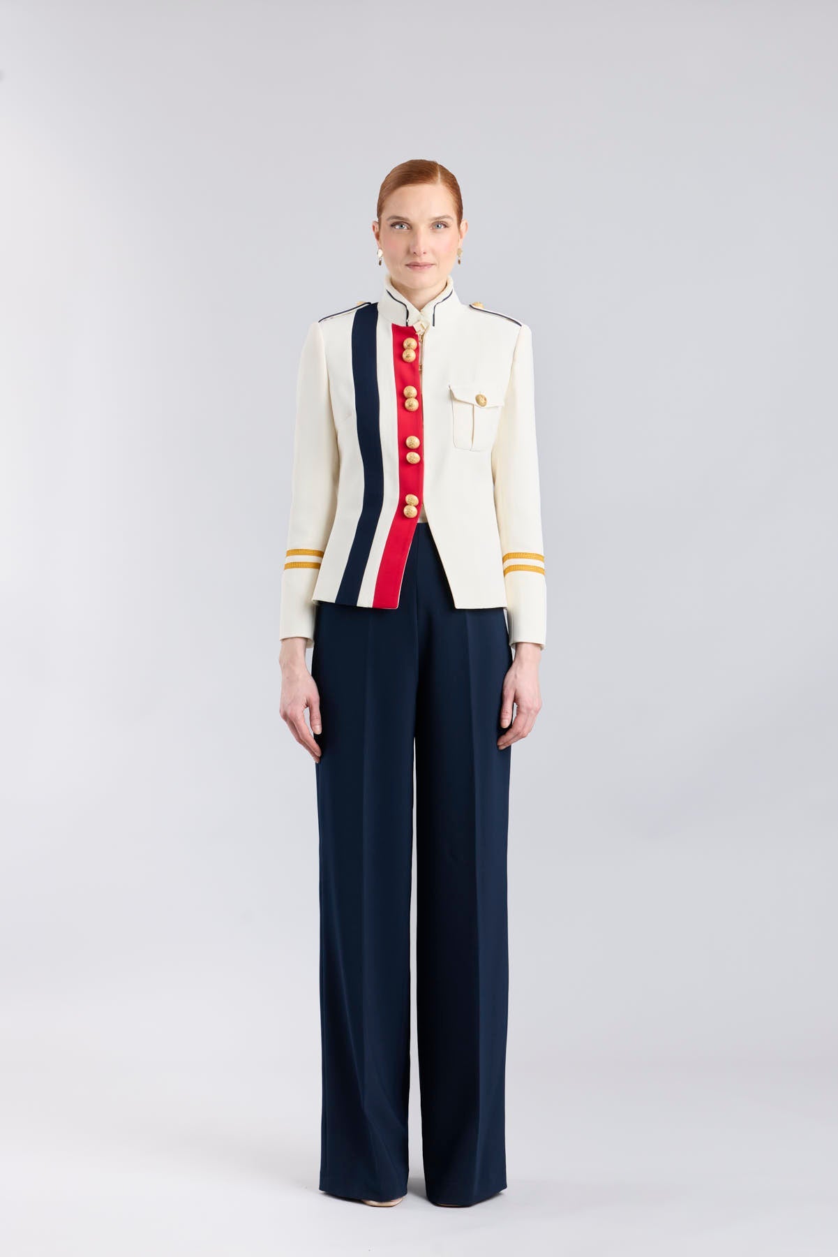 Claudia London White Military Tailored Jacket - Limited Edition - THE EXTREME COLLECTION