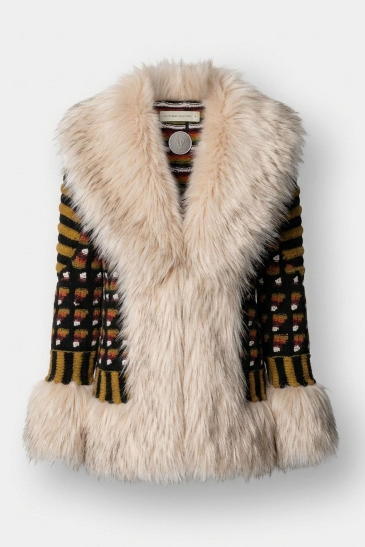 Daisy Short Knit Coat with Faux Fur - Limited Edition - THE EXTREME COLLECTION