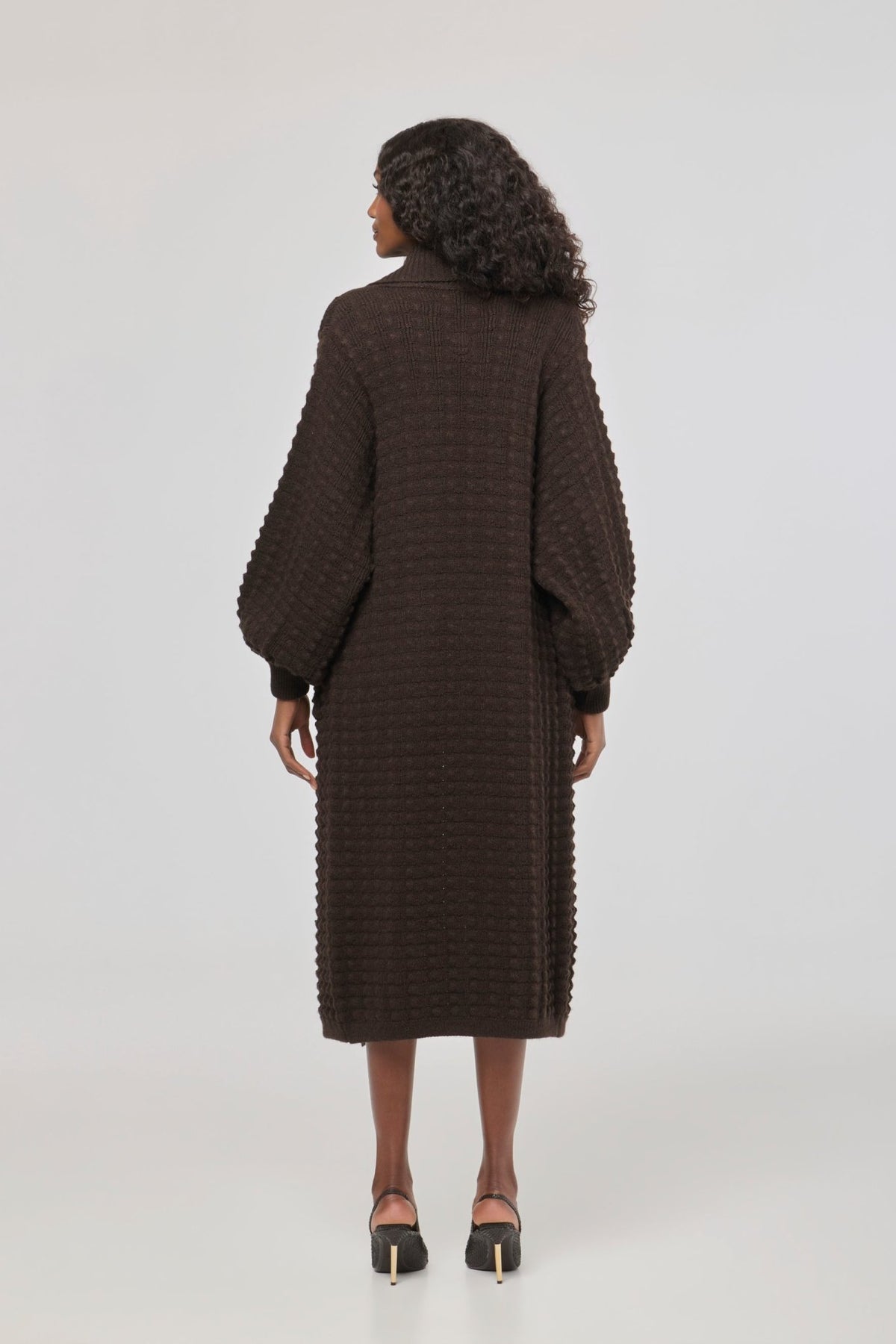 Dominic Long Brown Knit Cardigan - Limited Edition - THE EXTREME COLLECTION
