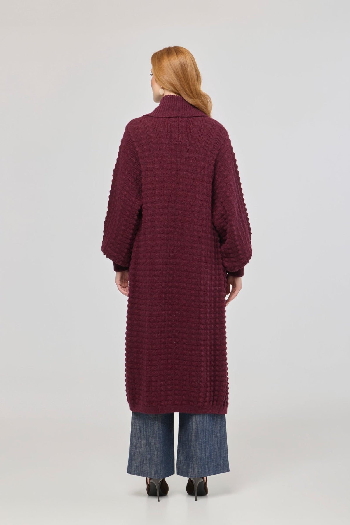 Dominic Long Burgundy Knit Cardigan - Limited Edition - THE EXTREME COLLECTION