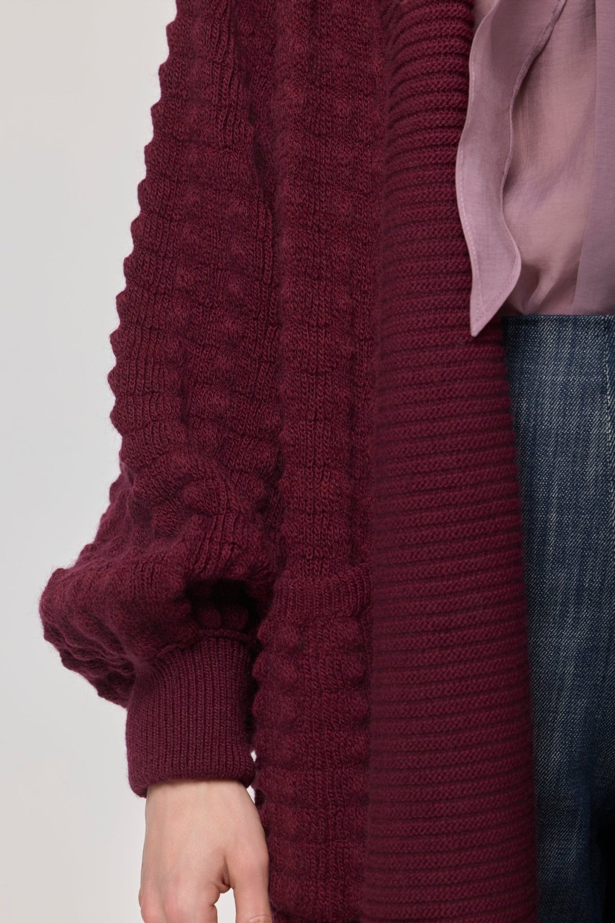 Dominic Long Burgundy Knit Cardigan - Limited Edition - THE EXTREME COLLECTION