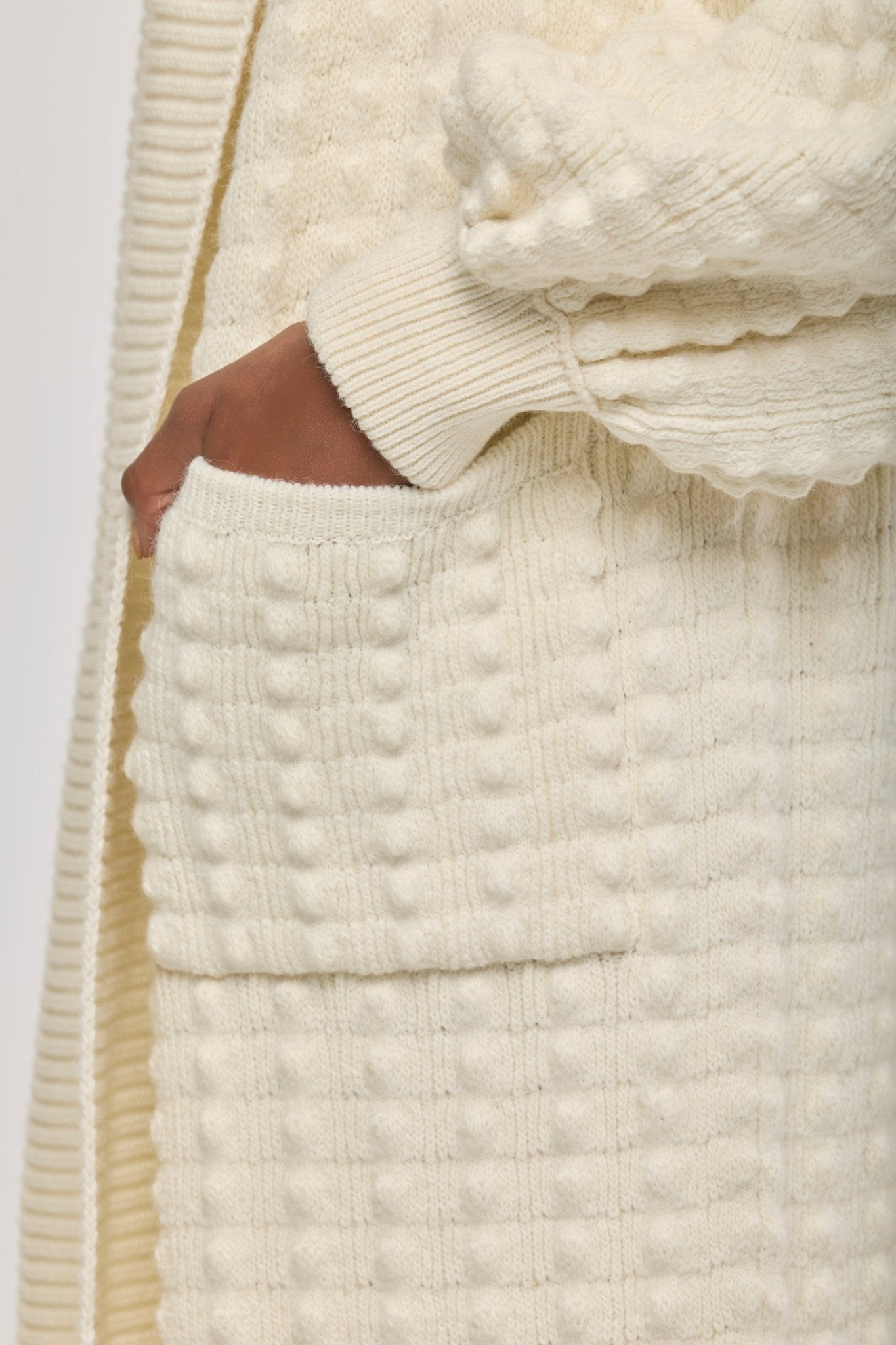 Dominic Long White Knit Cardigan - Limited Edition - THE EXTREME COLLECTION