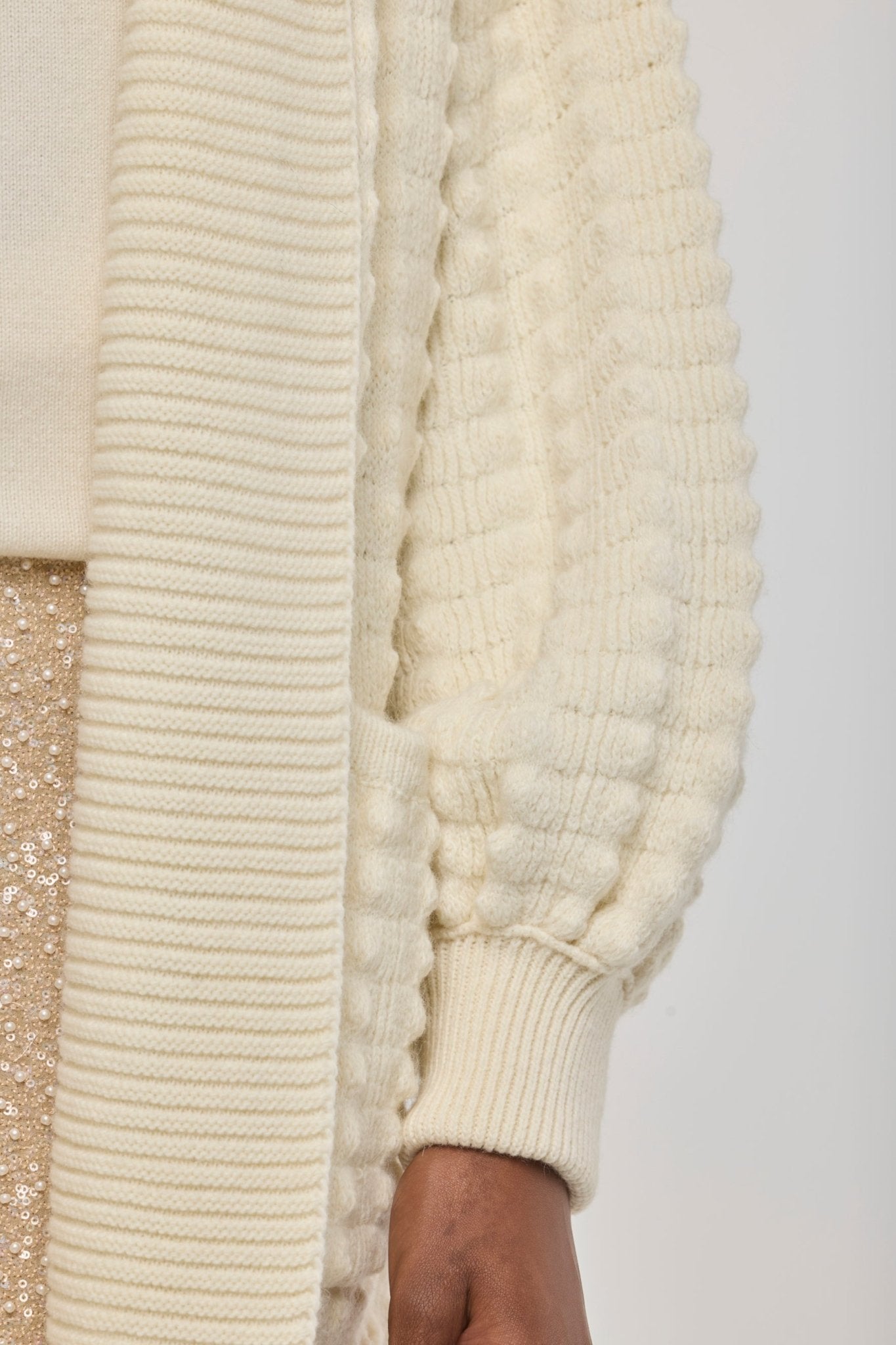 Dominic Long White Knit Cardigan - Limited Edition - THE EXTREME COLLECTION